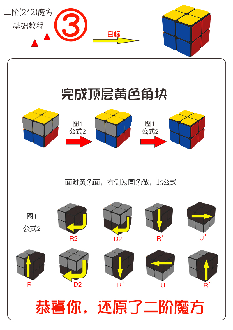 魔方教程一步一步图解 魔方步骤图解