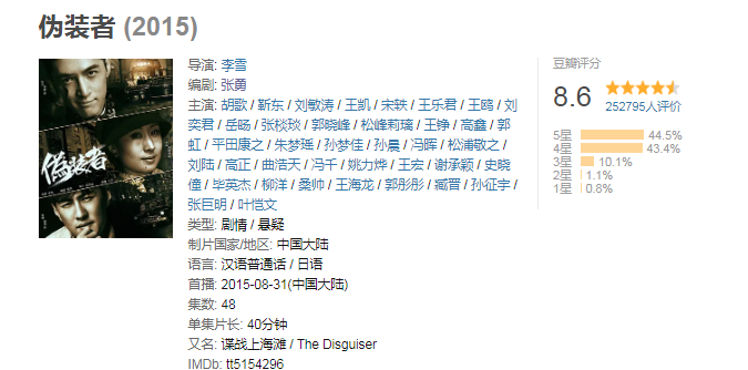 评分9.0以上的谍战剧 9.5分以上谍战剧