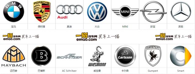 汽车标志大全 各种汽车品牌标志大全
