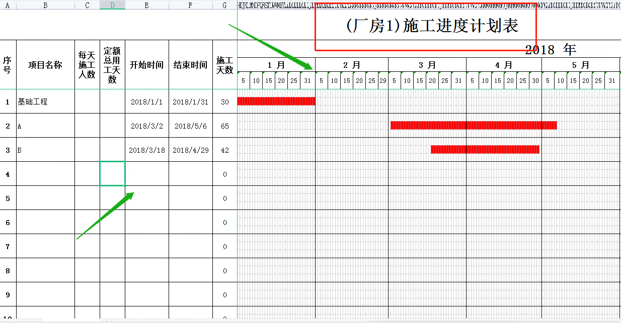 施工进度计划表 工程施工计划表范本