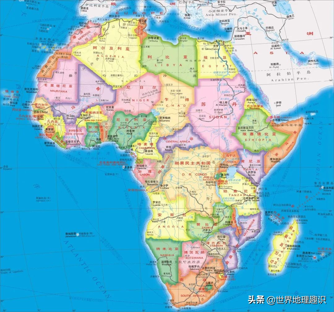 非洲国家地图 非洲地图超清晰大图
