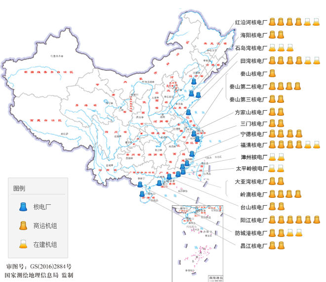 中国有多少核电站 中国四大核电站