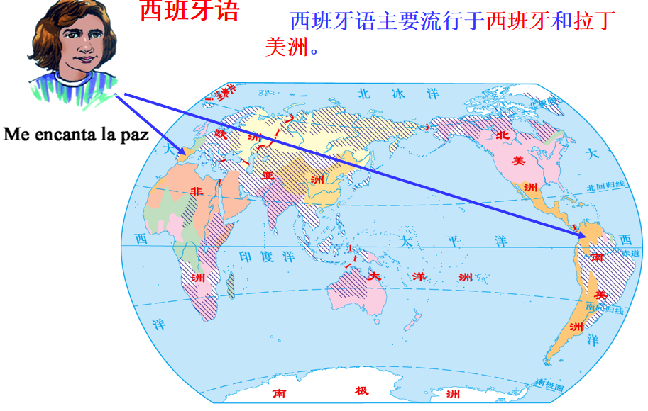 世界语言分布图 世界人口语言分布图