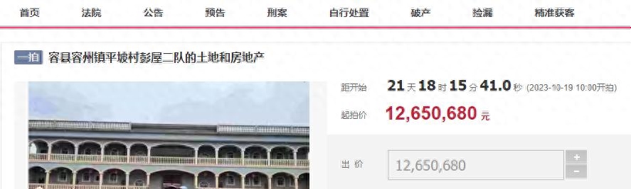玉林容县这栋超级豪宅被拍卖，1265万起，会有富豪买吗？