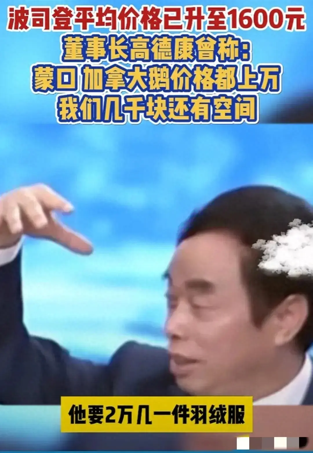 波司登董事长：目前羽绒服价格一两千元，他认为这还远未触及顶峰