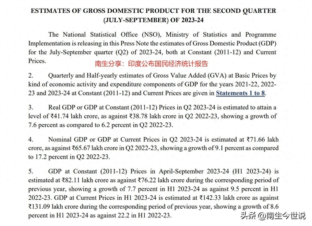前三季度，印度GDP暴涨7.1%，继续在全球大型经济体中领跑